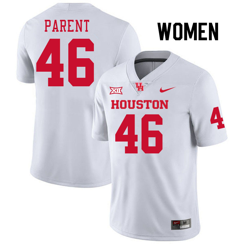 Women #46 Pierson Parent Houston Cougars College Football Jerseys Stitched-White